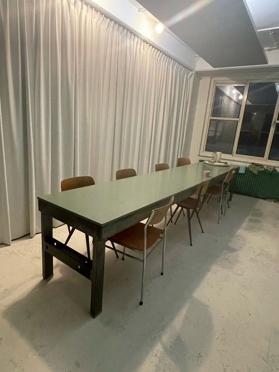 Image 1 of steel industrial table, 395 cm (pick-up only)