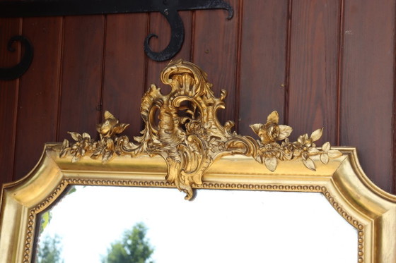 Image 1 of Large gilded mirror in the Louis XV style
