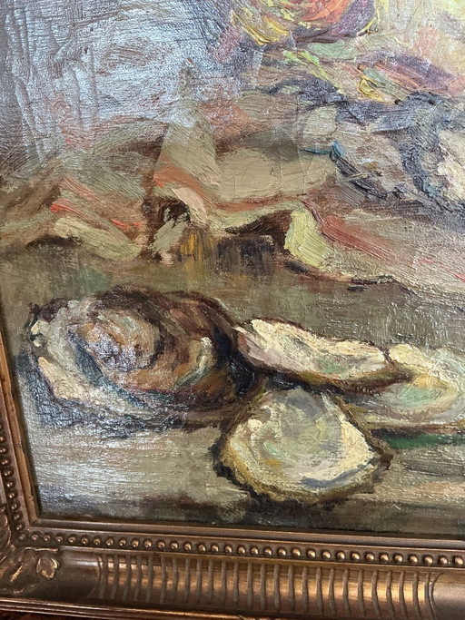 Natura morta con aringhe e ostriche