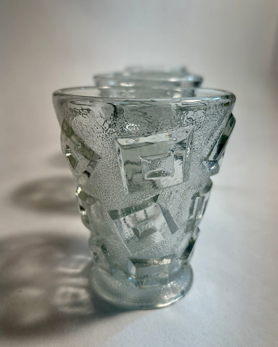 Image 1 of 4x Libochivice Art Deco glazen 