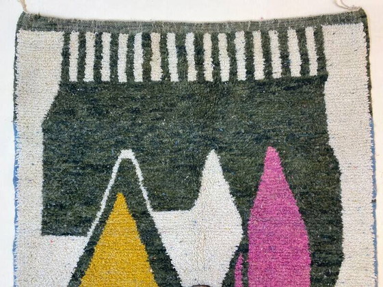 Einzigartiger ecrufarbener Berber-Teppich mit geometrischen Mustern, 250cm x 150cm – Teppiche & Läufer (photo 9 of 11)