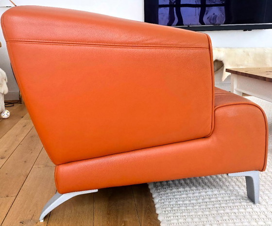 Image 1 of Rolf Benz 2300 Designklassiker in rotorangem Nappaleder – 3er, 2er & Funktionssessel