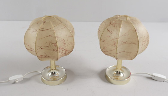 Image 1 of Lampes de table Cocoon de style Mid-Century par Goldkant, conçues par Friedel Wauer, Allemagne, années 1960