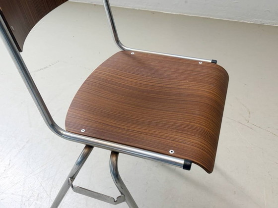 Image 1 of 6 vintage stapelstoelen met chromen frame, jaren 70