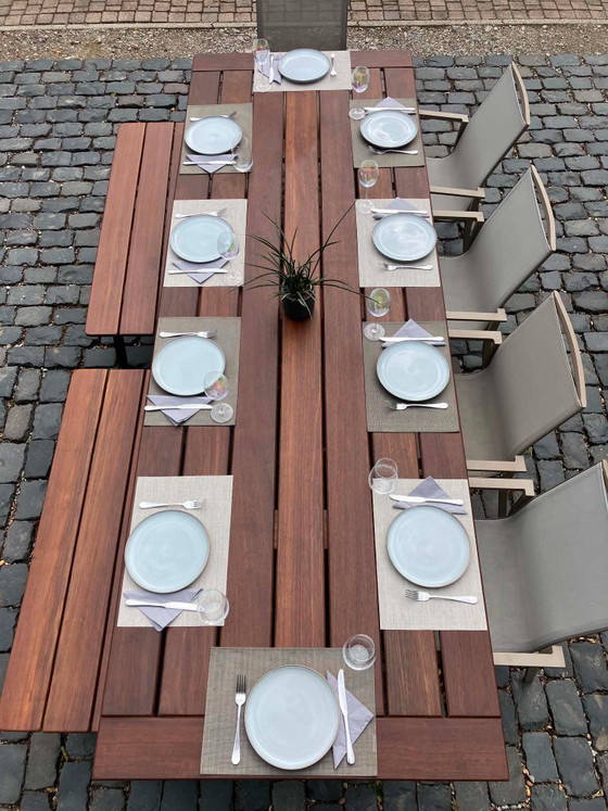 Image 1 of Tuintafel "Royal" 10-12P. Braziliaanse Walnoot - Ambacht