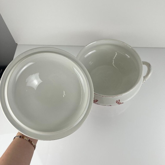Sopera Sarreguemines, modelo "Fontange", roja, 1918-1950 – Loza, Ceramic, Vintage (photo 4 of 14)