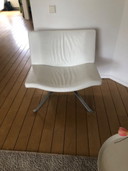 White Leather Swivel Chair