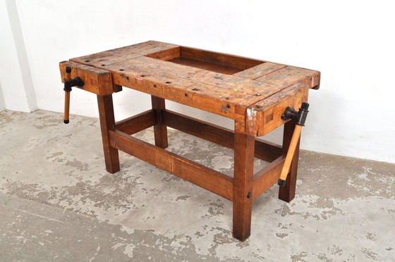 Image 1 of Vintage beech and oak workbench Nooitgedagt