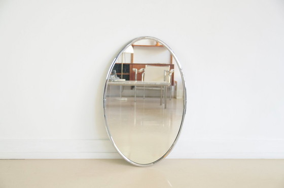 Image 1 of specchio ovale argento cromato