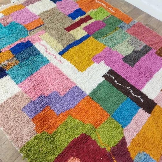 Image 1 of Mehrfarbiger Patchwork-Azilal-Teppich – einzigartige Berber-Kreation (295×215 cm)