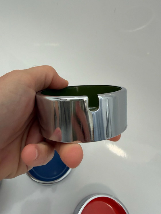 Space Age "Tower" Ashtray, Isamu Kenmochi for IPPAG, vintage 1970, Decorative Objects, Chrome, Plastic (photo 15 of 15)