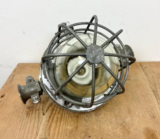 Image 1 of Industrial Cast Aluminium Cage Pendant Light, 1960s