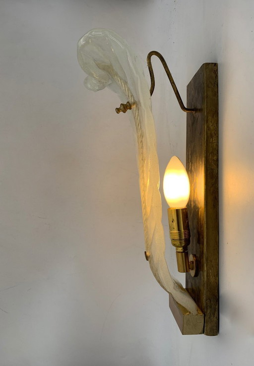 Wandlamp, enkel blad, toegeschreven aan Barovier.