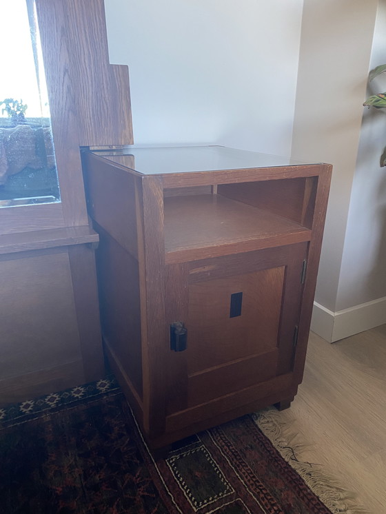 Image 1 of Kaptafel met spiegel / nachtkastjes met passpiegel