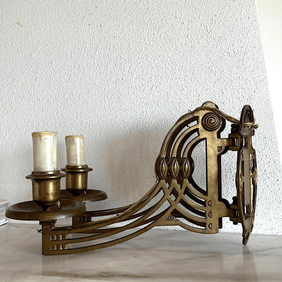 Art Nouveau Style Brass Articulated Double Piano Wall Sconce Lamp, 1900s, 1890s – Wall lights, Bronze (photo 5 of 13)