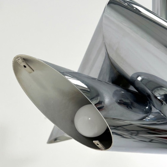 Image 1 of Chromed Structural Ceiling Lamp by Oscar Torlasco for Stilkronen, 1960s