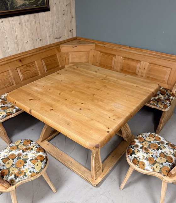 Image 1 of Vintage Stube set Oostenrijk Authentieke Alpen hoekzit