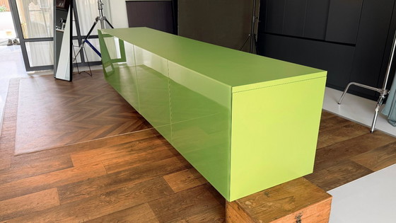 Image 1 of Meuble mural design Lago « Amplia » – buffet suspendu vert olive