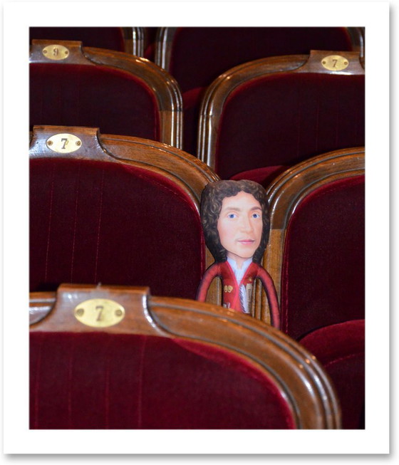 Image 1 of Moliere Art Doll | Handmade Textile Figurine | French Playwright Gift | Literature Teacher Gift | Library Decor