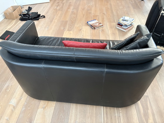 Image 1 of Leolux bankje zwart leer (farolito?)