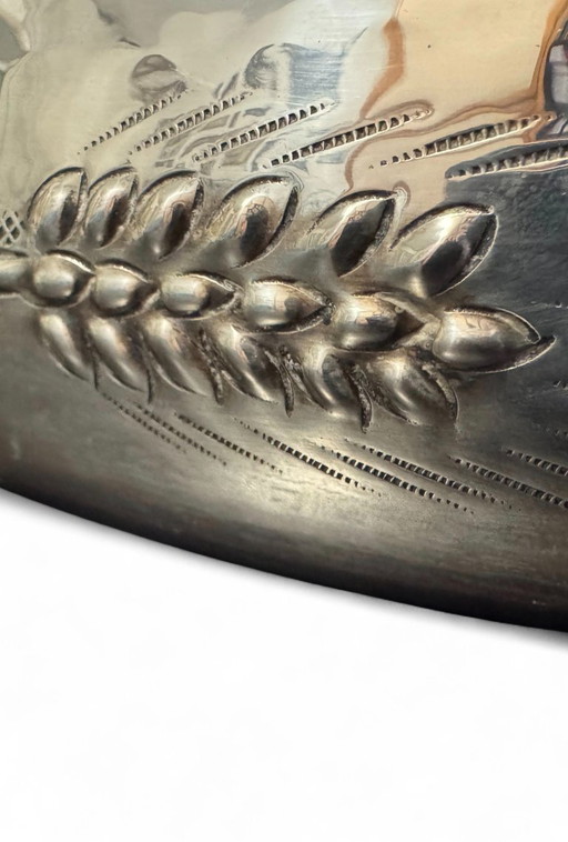 Centro de mesa/frutero de plata .800 hecho a mano.