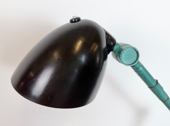 Image 1 of Large Green Industrial Workshop Table Lamp, 1960s