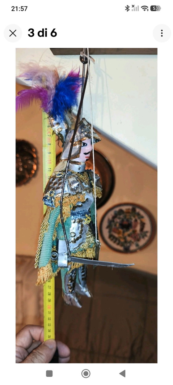 Sicilian Puppet Knight Handmade Puppet Opera Marionette Collection – Decorative Objects, Cotton, Metal (photo 3 of 6)