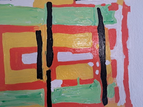 Image 1 of Enzo San Marco - Zwart Abstract - Schilderij van de kunstenaar
