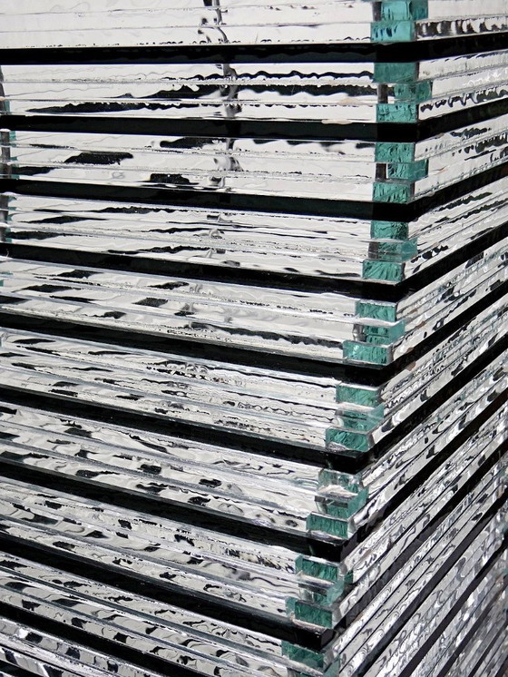 Image 1 of Corps de lampe sculpturale design "Stacked Glass" vintage 75-85's moderniste