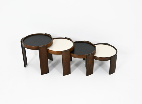 Image 1 of Satztische Modell 780 von Gianfranco Frattini für Cassina, 1960er Jahre, 4er-Set