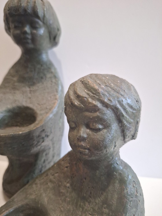 Gruppo scultoreo Portacandele Geert Kunen – Bronze, Ceramic (photo 3 of 10)