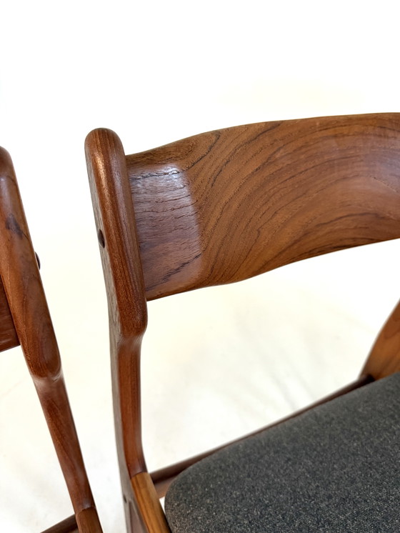 Image 1 of 6 sedie da pranzo restaurate Burchardt-Nielsen anni '70