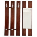 Vintage mid-century Danish design modernist wall coat rack rosewood with mirror 1960s