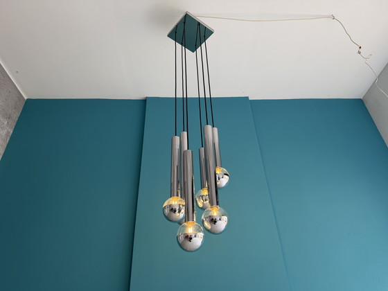 Image 1 of Hanglamp in ruimtetijdstijl van Motoko Ishii voor Staff, 170 cm, jaren 70.