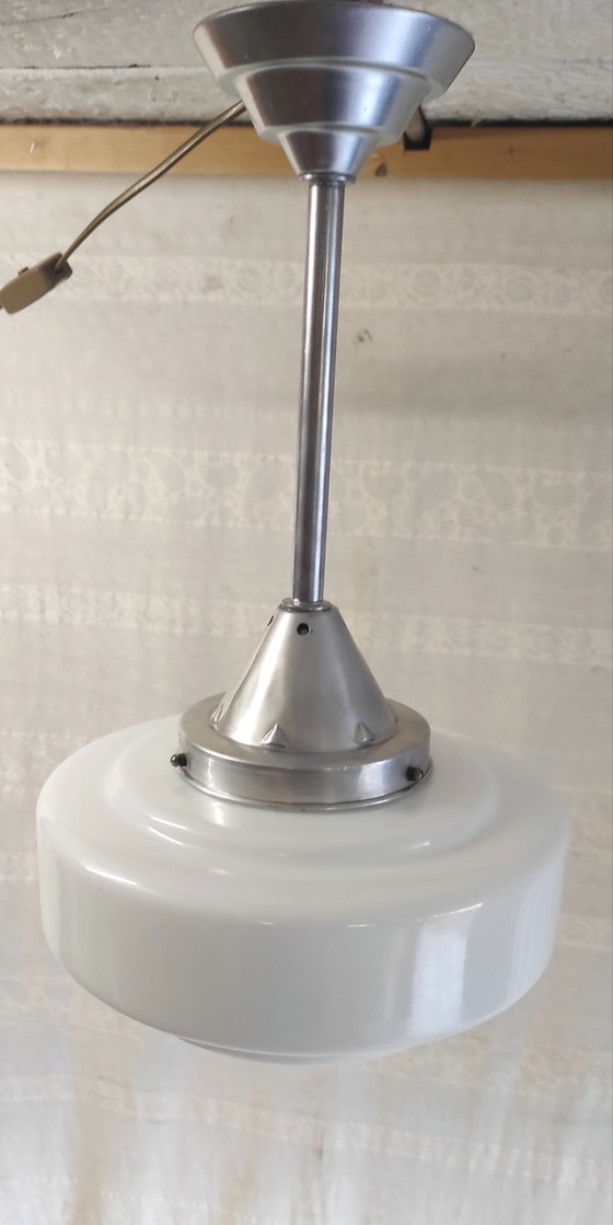 Image 1 of Suspension style Bauhaus globe opaline XL - années 30/40