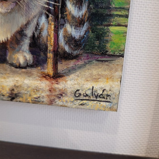 Image 1 of “Cat looking out the window” Miguel A. Galván Mangas, late 20th century - Valladolid, Spain