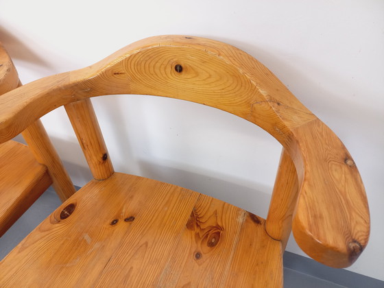 Image 1 of Suite von 4 Sesseln im Stil von Rainer Daumiller aus Kiefer aus den 60er 70er Jahren