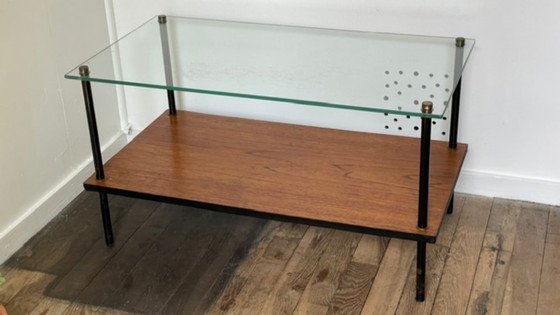 1960 Double-Tier Coffee Table – Saint Gobain, Brass, Metal (photo 4 of 31)