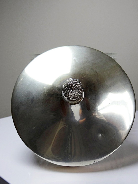 Image 1 of Large vintage crystal/glass and silver-plated metal bonbonnière