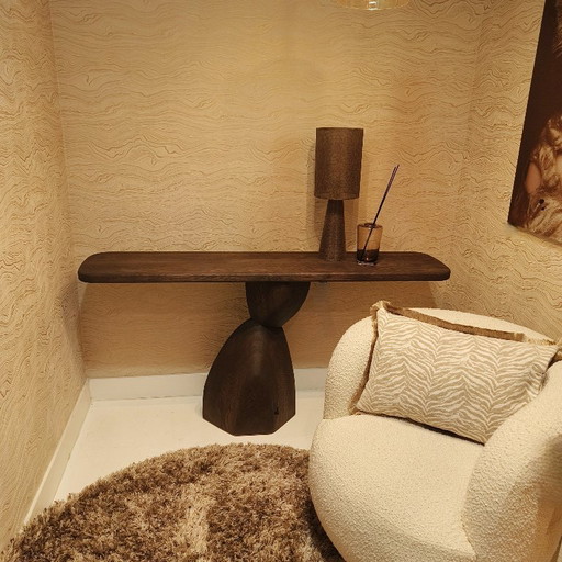 Mesa auxiliar orgánica | pata escultural | roble macizo