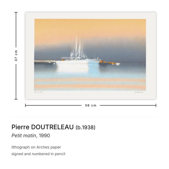 Image 1 of Pierre DOUTRELEAU Petit matin Signierte Lithografie 1990