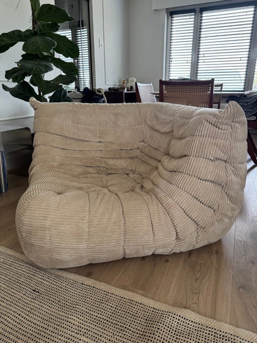 Ligne Roset Togo hoek in Beige Ribcord (velours côtelé) – modulaire banken, Textile, Velvet
