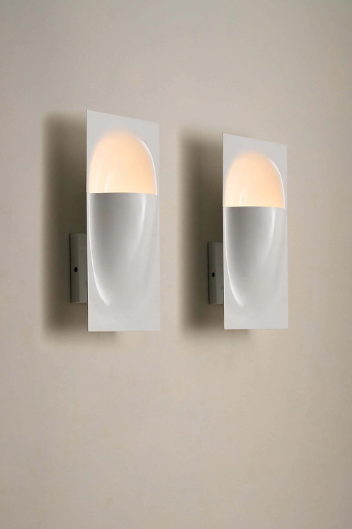 Lot de 2 Appliques murales Balance blanches par Bertrand Balas pour RAAK