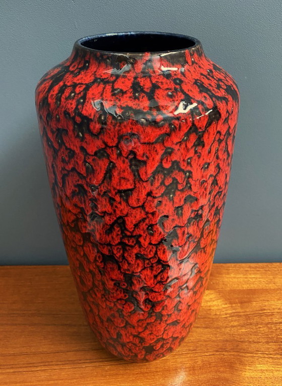 Image 1 of Red and Black large vase by Scheurich model 517-45 west Germany