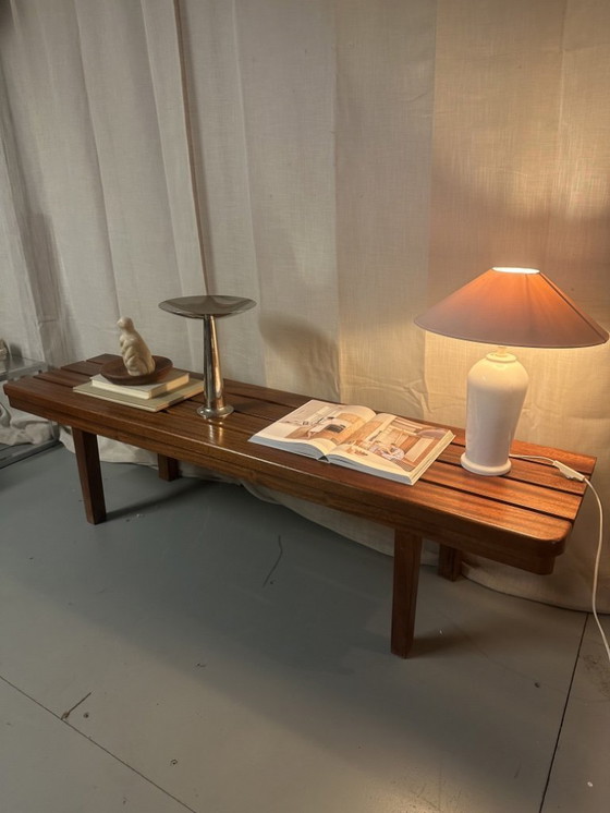 Image 1 of Panca vintage con doghe in legno