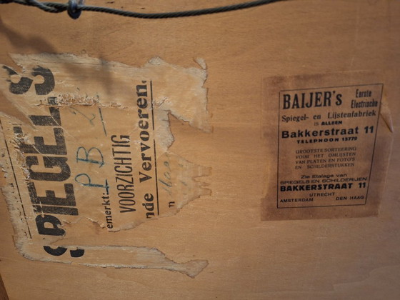 Image 1 of Vintage art deco spiegel 1930 Amsterdamse school 