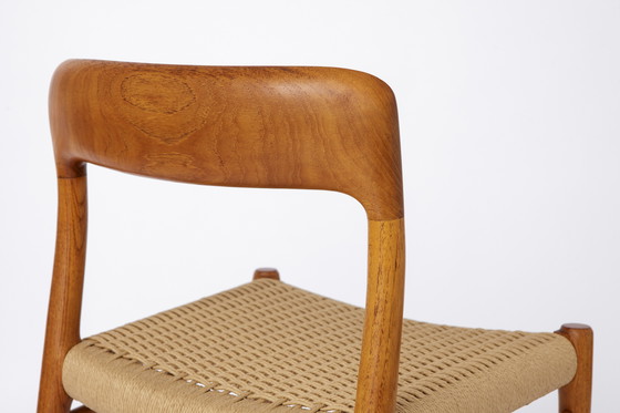 Image 1 of 1 of 12 Sedia Niels Otto Møller modello 75 in teak - Classico del design danese, anni '60, completamente restaurata