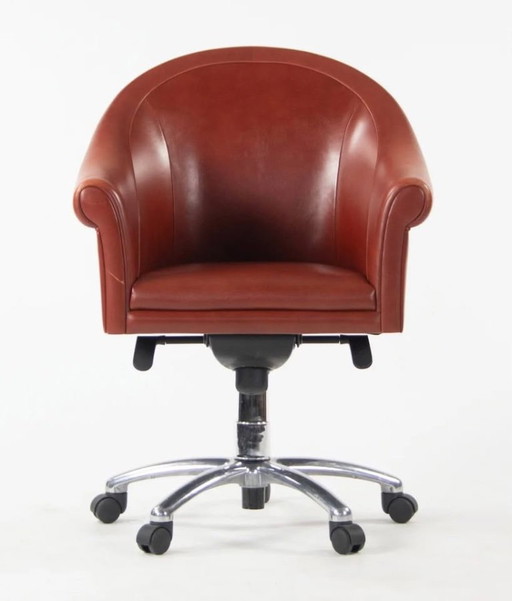 Chaises de bureau vintage Poltrona Frau Design – draaistoelen, Leather