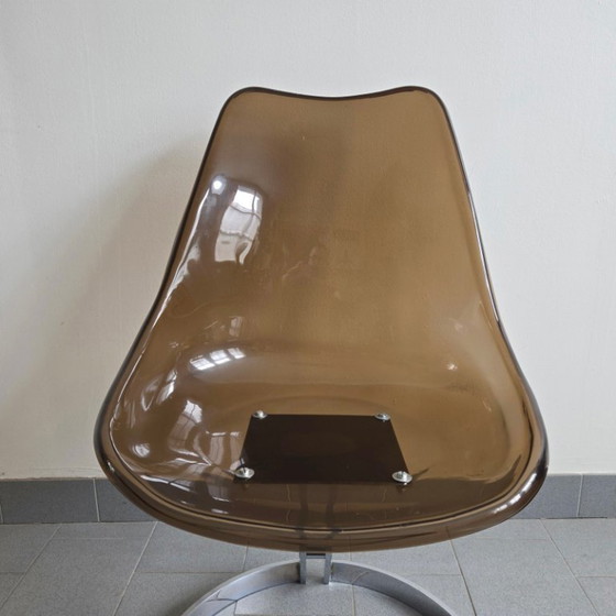 Image 1 of SET DI 4 SEDIE VINTAGE EUROSTEEL DEL 1970, IN PLEXIGLASS E CROMATO, DISEGNATE DA DLG BORIS TABACOFF