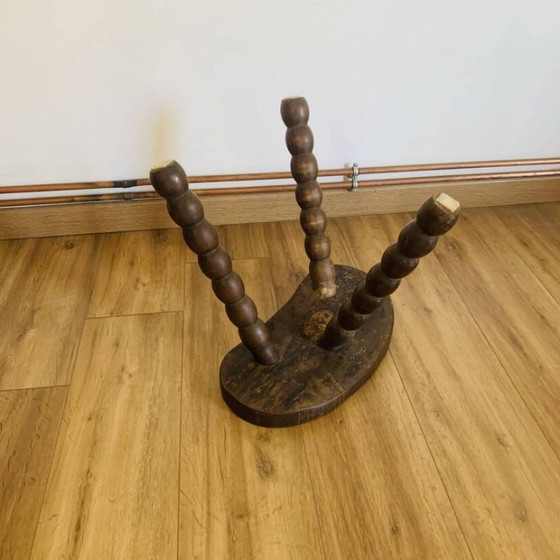 Vintage spool-leg stool – Wood (photo 7 of 13)